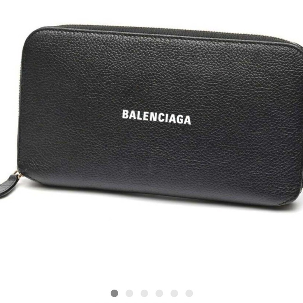 Balenciaga Black Zip Wallet Leather Rare